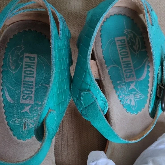 Pikolinos Turquoise and Coral Sandals Size 40 - Picture 10 of 11